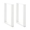 vidaXL Spisebordben U-formet 2 stk hvit 60 x (72-73) cm st&aring;l