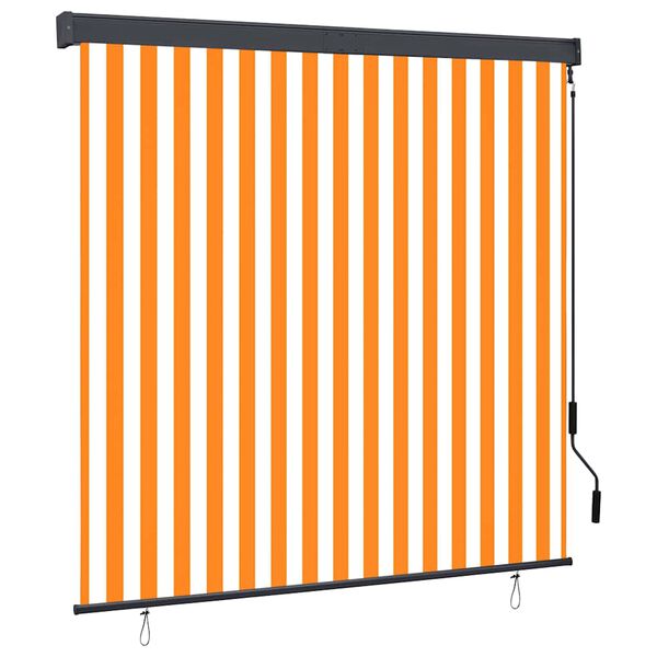 vidaXL Utend&oslash;rs rullegardin 160x250 cm hvit og oransje