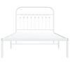 vidaXL Sengeramme i metall med hodegavl hvit 100x190 cm