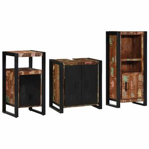 vidaXL Baderomsinnredningssett med skuff 3 pcs Massiv Reclaim Tre
