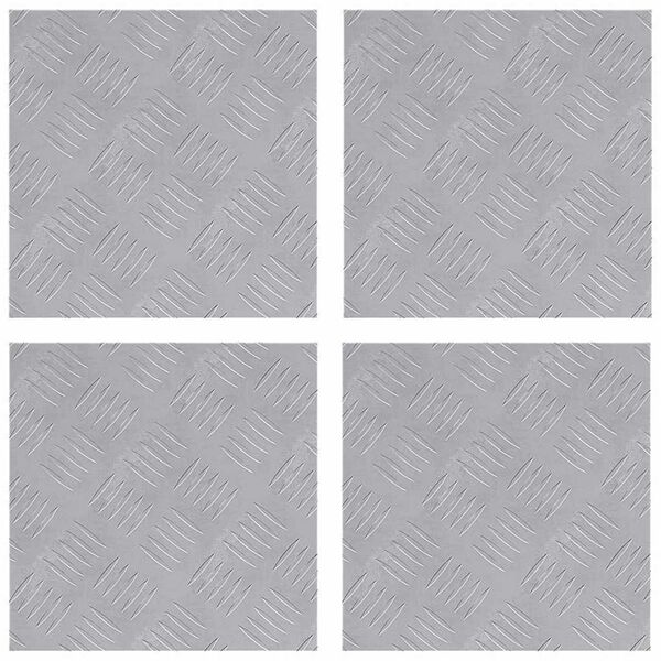 vidaXL Trinn Torget 4 pcs s&oslash;lv 30 x 30 cm Aluminium