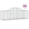 vidaXL Gabionkurver buede 6 stk 200x50x60/80 cm galvanisert jern