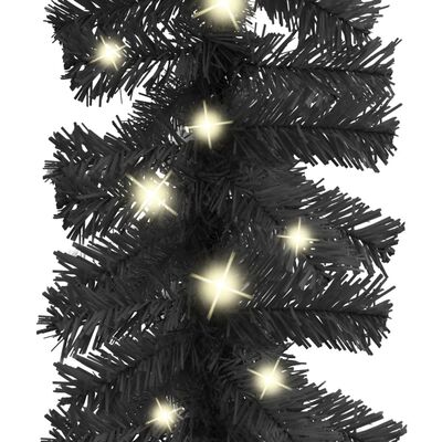 vidaXL Julekrans med LED-lys 5 m svart