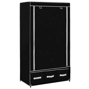 vidaXL Garderobe svart 87x49x159 cm stoff
