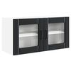 vidaXL Vegghylle med glass PORTO Svart 80 x 31 x 40 cm Konstruert tre