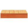 vidaXL Sandkasse med lokk voksbrun 111x111x19,5 cm heltre furu