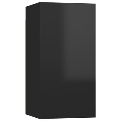 vidaXL TV-benker 7 stk høyglans svart 30,5x30x60 cm sponplate