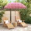 vidaXL Balinesisk Parasol Rosa 215 x 215 x 260 cm