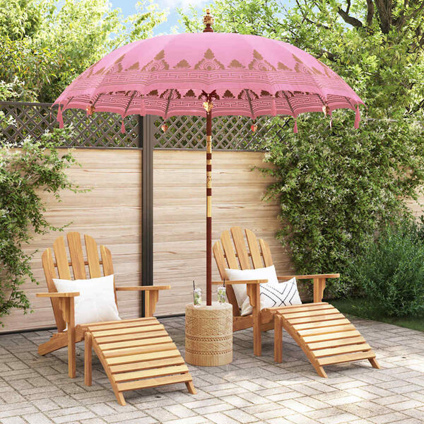vidaXL Balinesisk Parasol Rosa 215 x 215 x 260 cm