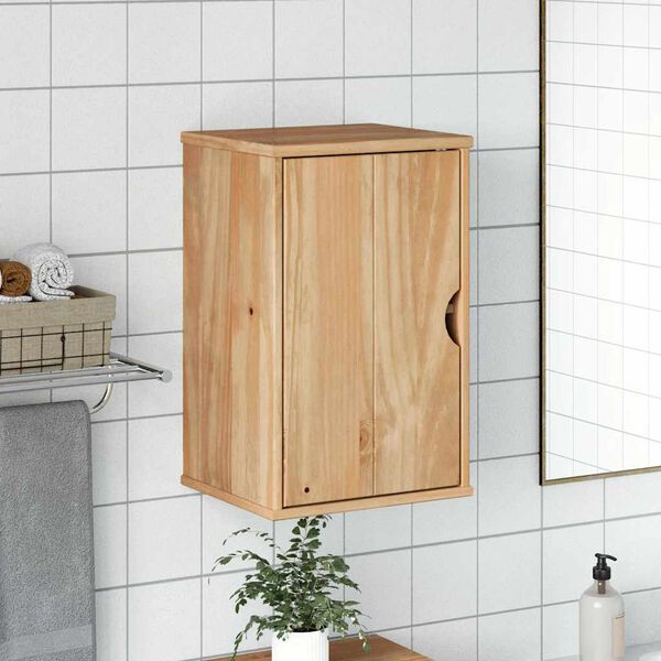 vidaXL Veggmontert baderomsskap OTTA 35x30x55 cm heltre furu