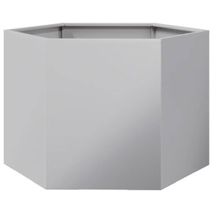 vidaXL Plantekasse svart sekskantet 69x60x45 cm galvanisert st&aring;l
