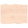 vidaXL Bordplate 80x60x2 cm ubehandlet heltre eik naturlig kant