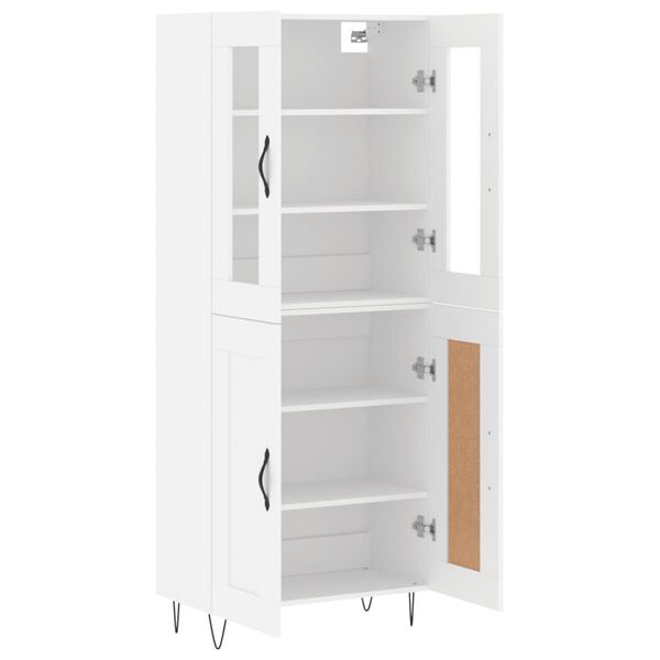 vidaXL Highboard hvit 69,5x34x180 cm konstruert tre