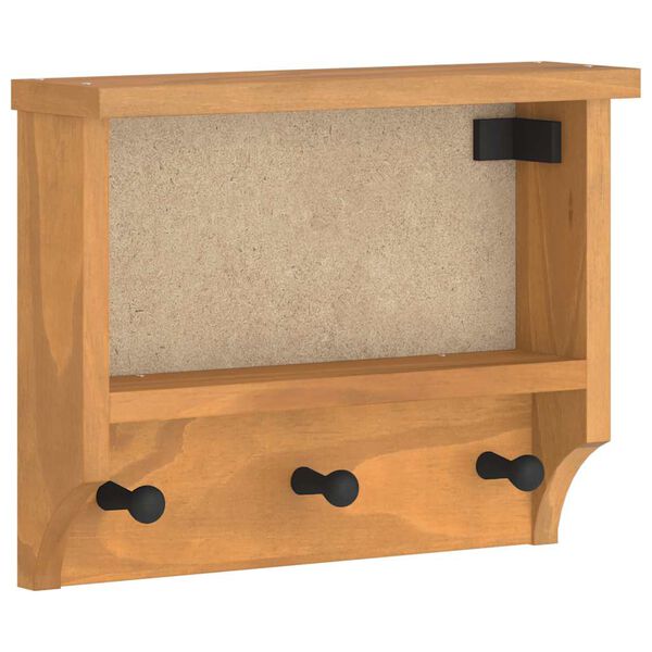 vidaXL Veggmontert knaggrekke SANDNES 45x12x35 cm heltre furu