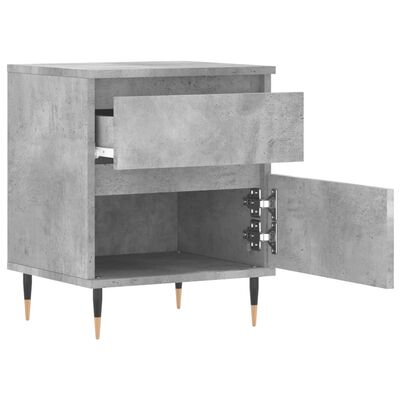vidaXL Nattbord 2 stk betonggrå 40x35x50 cm konstruert tre