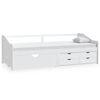 vidaXL Sengeramme 3 seter med skuffer heltre furu 90x200 cm hvit