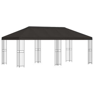vidaXL Hage Gazebo 6 x 3 m Antrasitt Polyester og st&aring;l 190 gsm