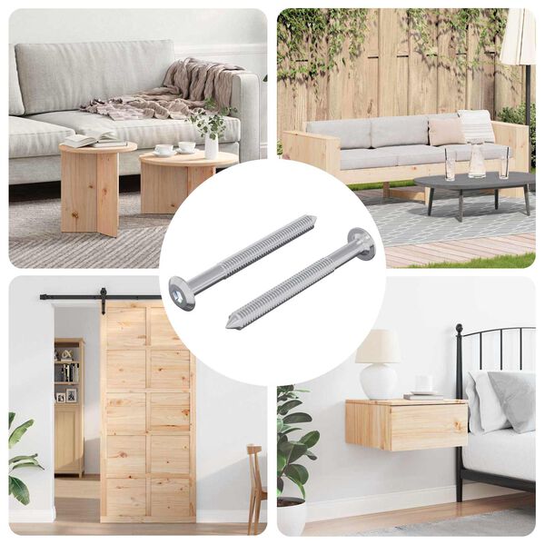 vidaXL Skrue 2 pcs s&oslash;lv M6 x 60 mm St&aring;l