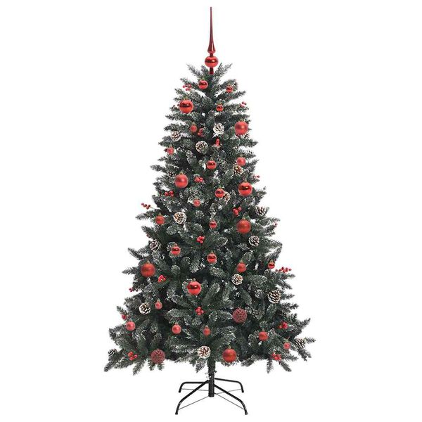 vidaXL Kunstig juletre med 150 LED gr&oslash;nn 150 cm PVC og plast og st&aring;l