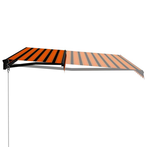 vidaXL Manuell uttrekkbar markise med LED 450x300 cm oransje og brun