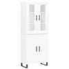 vidaXL Highboard hvit 69,5x34x180 cm konstruert tre