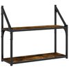 vidaXL Vegghylle 2 etasjer r&oslash;kt eik 60x21x51 cm konstruert tre
