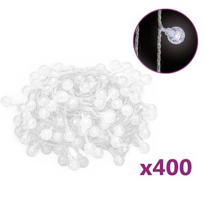 vidaXL Eventyrlysslynger 40 m 400 LED kaldhvitt 8 funksjoner