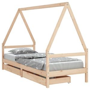 vidaXL Barnesengeramme med skuffer 80x200 cm heltre furu