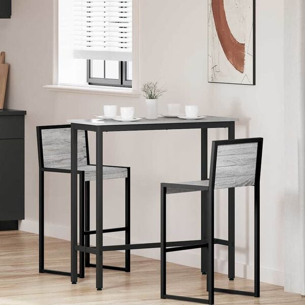 vidaXL bord Gr&aring; Sonoma 100 x 40 x 100,5 cm Konstruksjonsvirke og st&aring;l