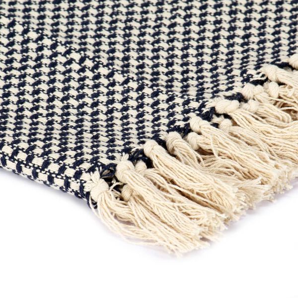 vidaXL Teppe bomull 220x250 cm marinebl&aring;