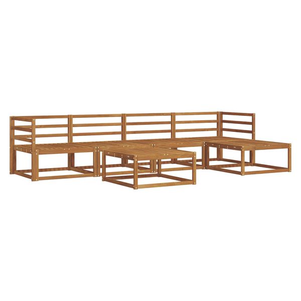 vidaXL Utend&oslash;rs sofa-sett 6 pcs Naturlig Solid akasietre