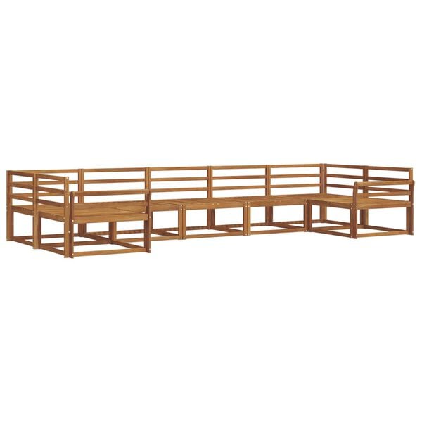vidaXL Utend&oslash;rs sofa-sett 7 pcs Naturlig Solid akasietre
