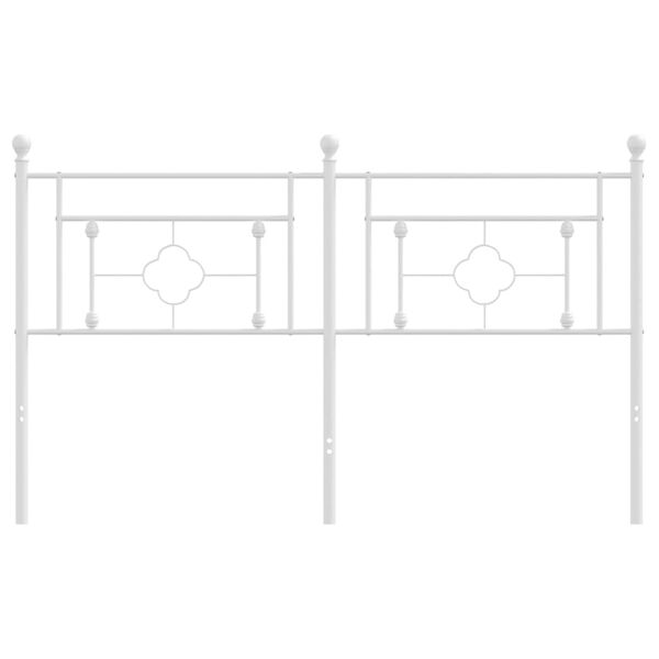 vidaXL Utskiftbar sengegavl i metall hvit 160 cm
