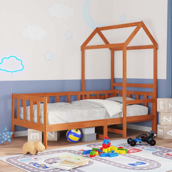 vidaXL Dagsengsett 2 pcs Vokset Brun Massiv furu