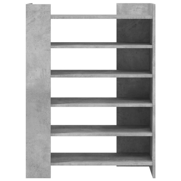 vidaXL Skohylle betonggr&aring; 74,5x37,5x100 cm konstruert tre