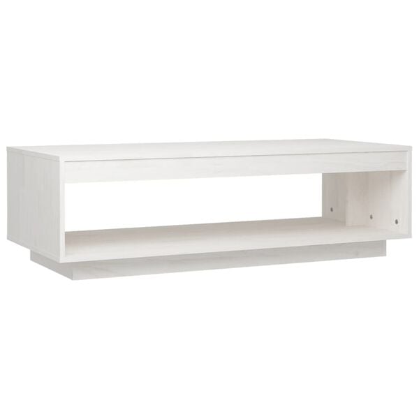 vidaXL Salongbord hvit 110x50x33,5 cm heltre furu