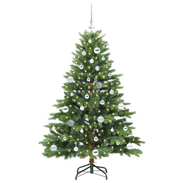 vidaXL Kunstig juletre med 150 LED med stativ gr&oslash;nn 150 cm PE og PVC