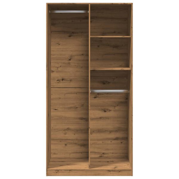 vidaXL Garderobe artisan eik 100x50x200 cm konstruert tre