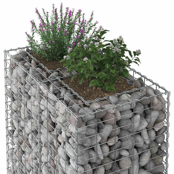 vidaXL Gabion hevet seng s&oslash;lv 90 x 50 x 80 cm Galvanisert St&aring;l