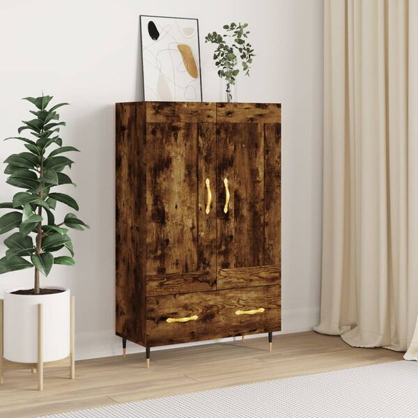 vidaXL Highboard r&oslash;kt eik 69,5x31x115 cm konstruert tre