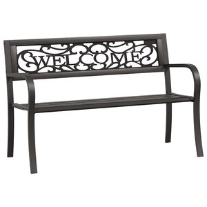 vidaXL Hagebenk 125 cm st&aring;l svart