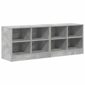 vidaXL Sengeskap 2 pcs Betonggr&aring; 66 x 33 x 48 cm Konstruert tre