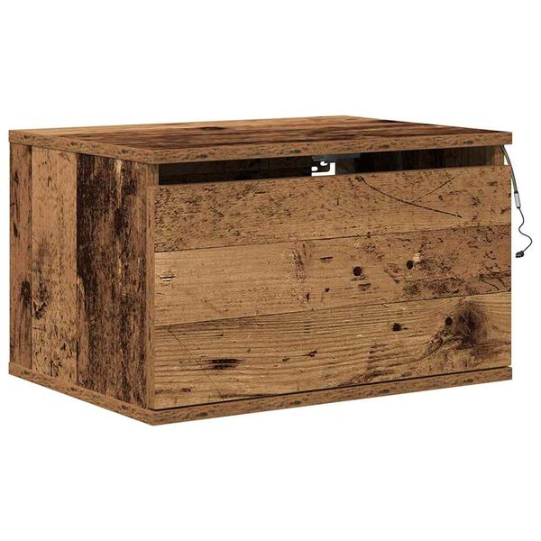 vidaXL Vegghengt nattbord Gammelt tre 50 x 36 x 30 cm Konstruert tre