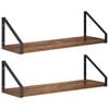 vidaXL Vegghyller 2 stk. Gammelt tre 50 x 16 x 15,5 cm