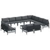 vidaXL Hagesofa Set med pute 13 pcs Svart St&aring;l