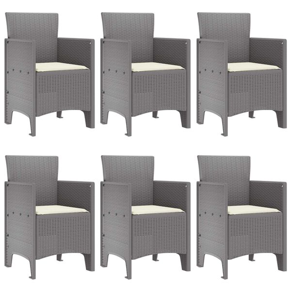 vidaXL Hage Spisegruppe 7 pcs Lysegrå Polt rattan