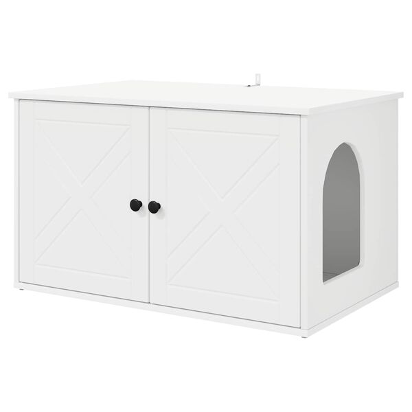vidaXL Katt Hus Hvit 85 x 55 x 50,5 cm Konstruert tre