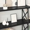 vidaXL Konsollbord Svart Eik 156 x 28 x 80,5 cm Konstruert tre