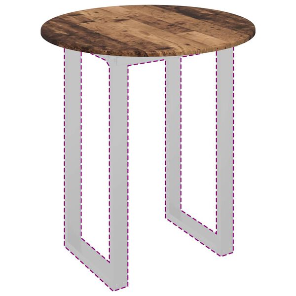 vidaXL Bordplate Gammelt tre 70 x 70 x 1,5 cm Konstruert tre