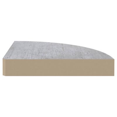 vidaXL Hjørnehylle vegghengt betonggrå 35x35x3,8 cm MDF